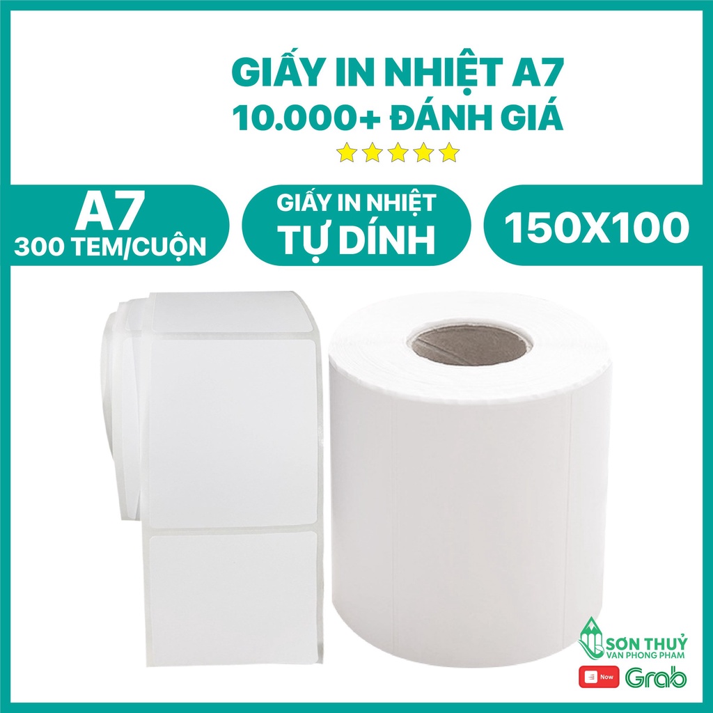 COMBO 10 Tệp Giấy in Nhiệt Decal A6 - 100x150mm Tệp 500 Tem Sẵn Lớp Keo Tự Dán - In Bill Đơn Hàng Shopee TMĐT - 10 Tệp