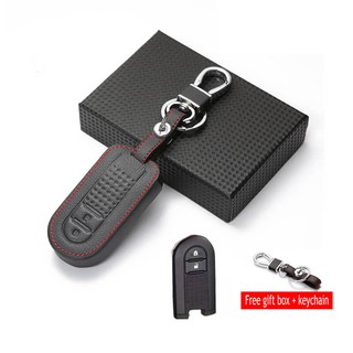 (Tặng quà) Bao Da Chìa Khóa Xe Toyota Rush - Wigo loại 2 Nút Bấm