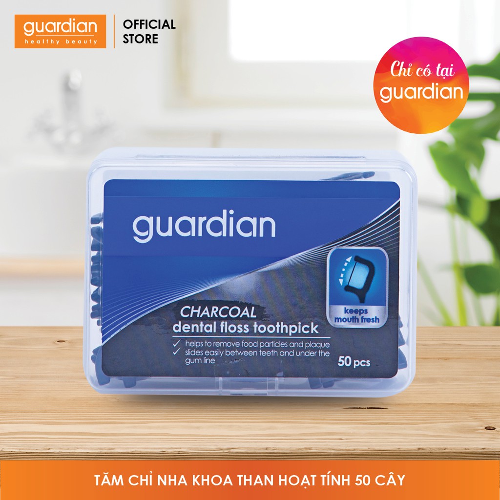 Tăm Chỉ nha khoa Guardian Than hoạt tính - 50 cây