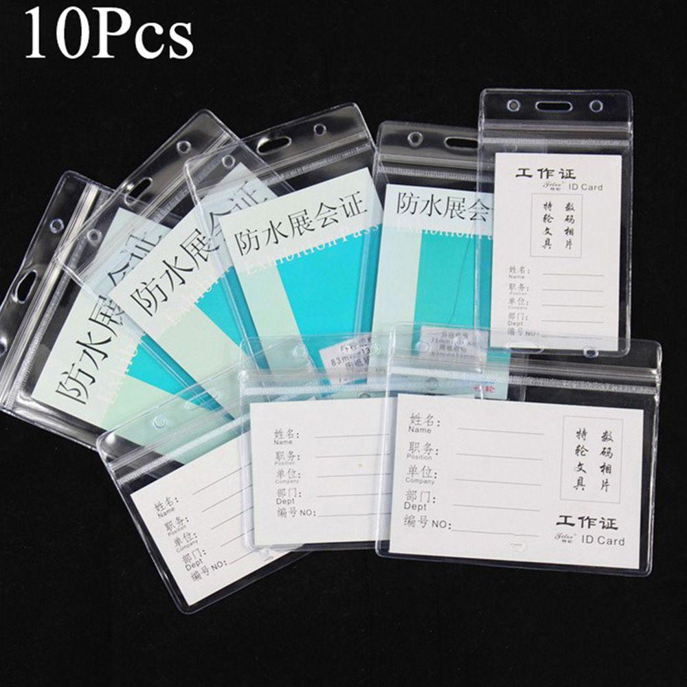 ELEGANT Set 10 Hộp Đựng Thẻ ID Bằng PVC Tiện Dụng Cho Trường Học / Văn Phòng Ốp