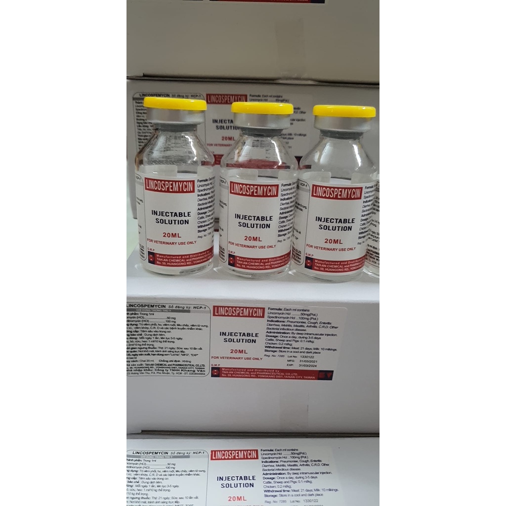 [ Hàng Chính Hãng]   LINCOSPEMYCIN CHO VẬT NUÔI 20ml nắp vàng nhãn viền đỏ