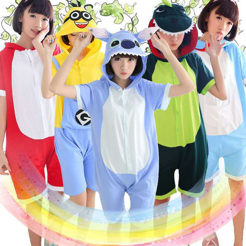 Cute anime character pajamas for adults Summer Short sleeve Sleepwear
