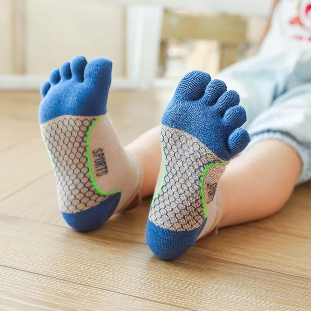 Vớ Thể Thao Năm Ngón Chống Trượt Thấm Hút Mồ Hôi Màu Sắc Phù Hợp Cho Trẻ Em