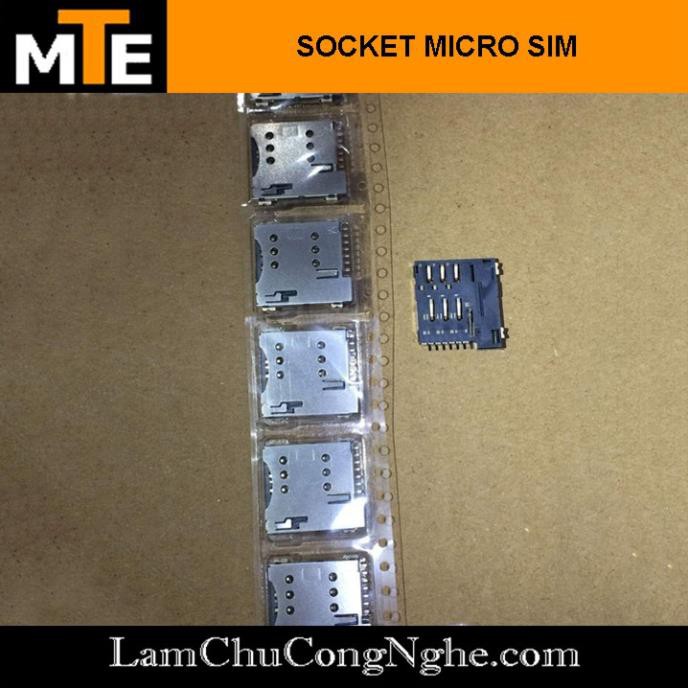 Mới! Socket sim 6P PUSH tự nảy sử dụng micro sim cho module simA6, sim800L ...