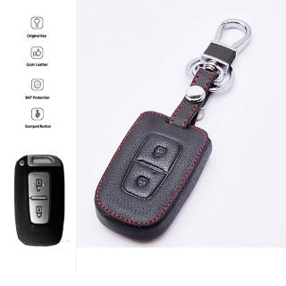 Bao da chìa khóa thông minh 2 nút bấm cho xe Hyundai Santa Fe