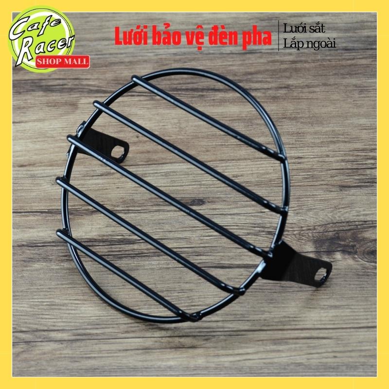 Khung lưới sắt bảo vệ đầu đèn pha xe máy phù hợp gáo tròn 6-7 icnh cho các dòng xe độ và PKL