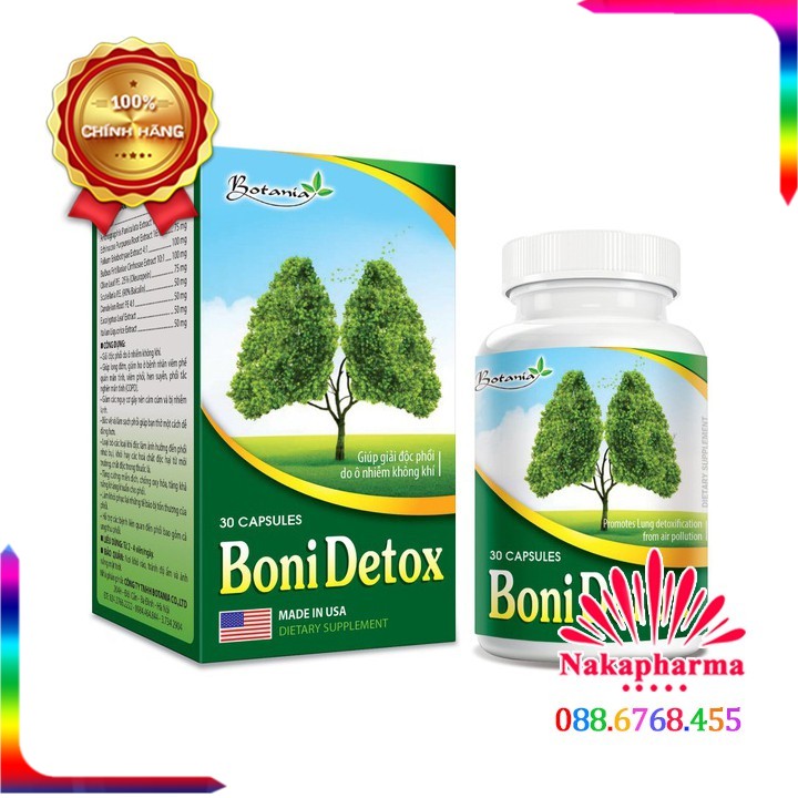 BoniDetox – Tăng cường miễn dịch hệ hô hấp, giảm ho khó thở, hen suyễn, viêm phổi, viêm phế quản Boni Detox