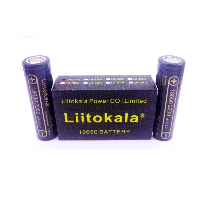 Pin sạc LiitoKala Lii-22A, Pin Li-ion 3.7V, Pin 18650 dung lượng 2200 mAh cao cấp