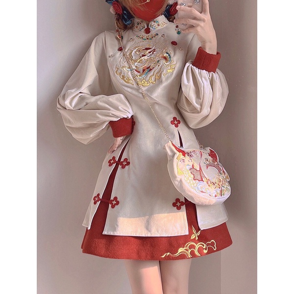 YAS0576-Váy sườn xám tết phong cách trung hoa