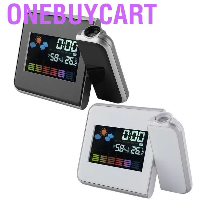 Onebuycart Projection Calendar Digital Weather LED Snooze Alarm Clock Backlight Display