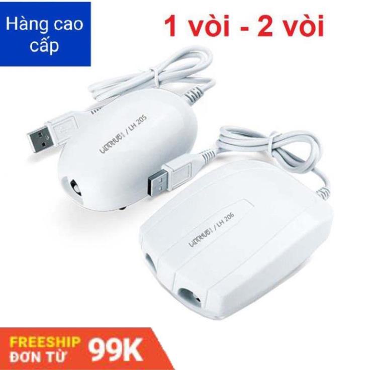 Máy sủi khí oxy hồ cá,sục khí bể cá USB+ dây sủi + quả sủi cao cấp LH205