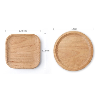 Set 2 đĩa gỗ đựng thức ăn hình tròn / vuông sáng tạo