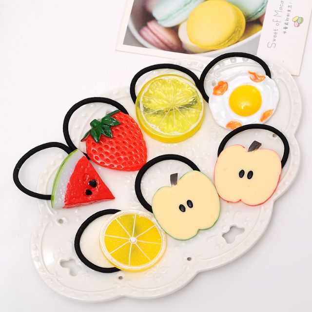 Combo 2 dây cột tóc hình trái cây,,,