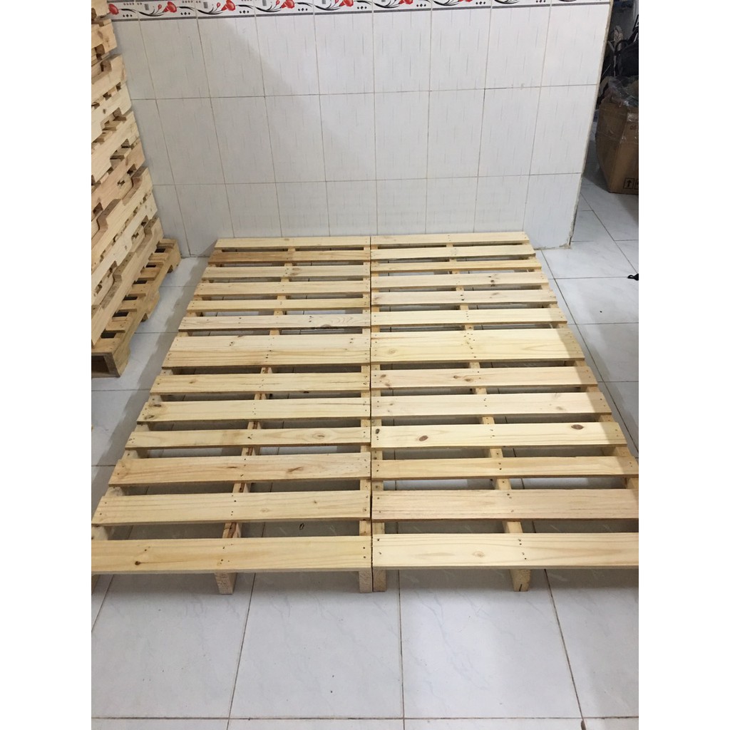 Giường Pallet Gỗ Thông Giá Xưởng 1m2 - 2m