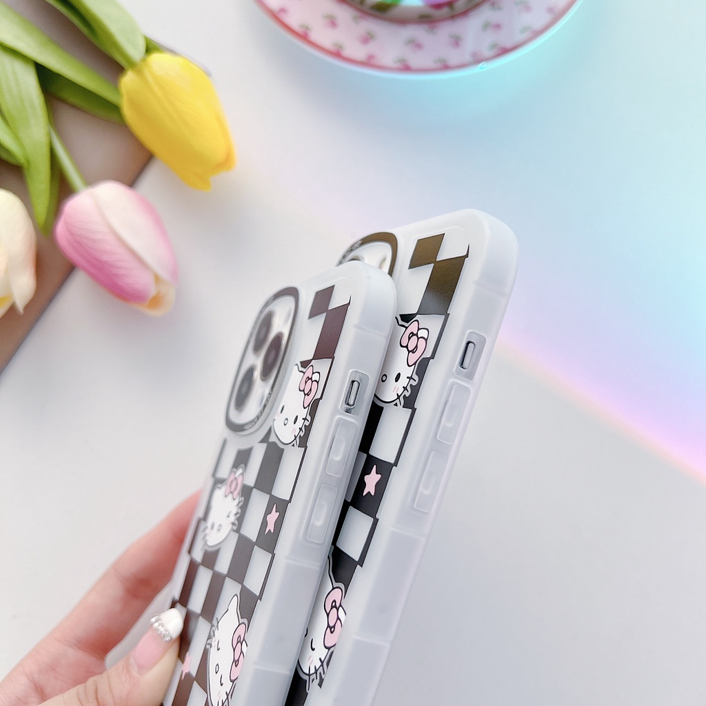 Ốp Điện Thoại Mềm In Hình Mèo KT Trắng Đen Cho iphone 13 12 11 pro max XS max 7 8 plus 6S 6 plus XR X 13-6