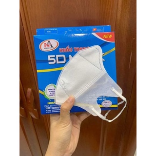 Khẩu trang 5D người lớn trắng 1 hộp 10 cái kháng khuẩn chống bụi mịn