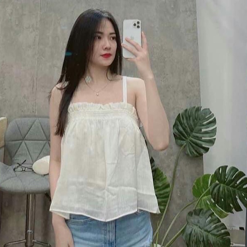 Áo Hai Dây Nữ Vải Linen Mango
