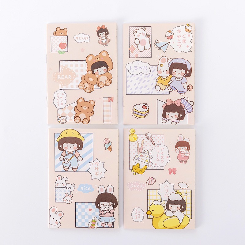 Set 10 quyển sổ mini cầm tay A7 dày 20 trang có nhiều hình đáng yêu