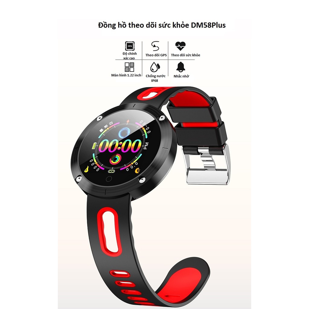 Đồng Hồ Thông Minh❤️FREESHIP❤️Đồng Hồ Chống Nước Theo Dõi Sức Khỏe DM58 Plus
