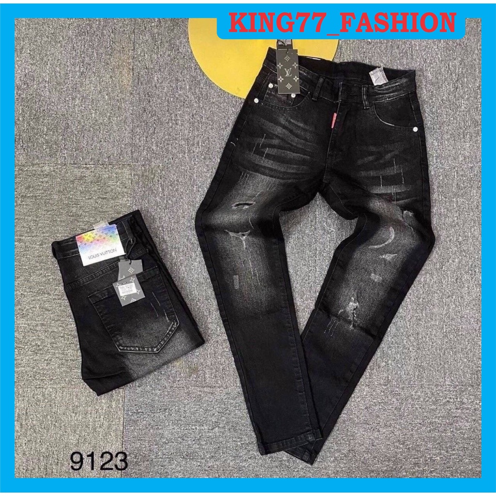 Quần jean nam co dãn cao cấp, quần dài nam đen trơn chất bò vải dày mẫu mới giá rẻ hàng chuẩn shop