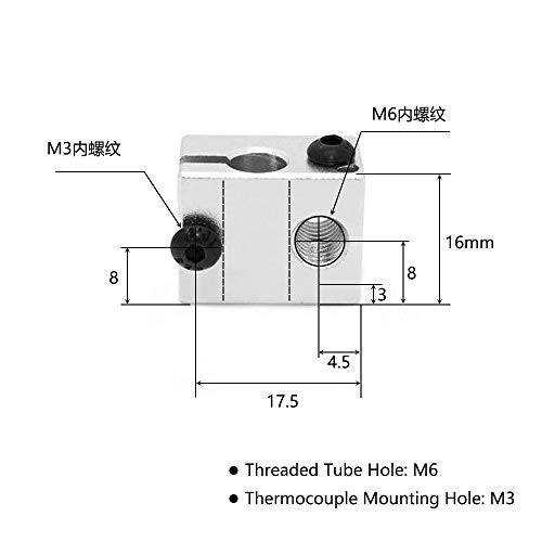 Khối dẫn nhiệt E3D MK8 Volcano (cảm biến thường và PT100) cho máy in 3D