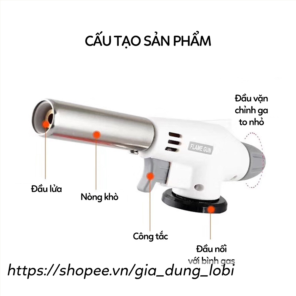 Khò gas mini NaMilux Flame Gun đầu khò gas mini đánh lửa tự động mồi bếp chế biến thực phẩm