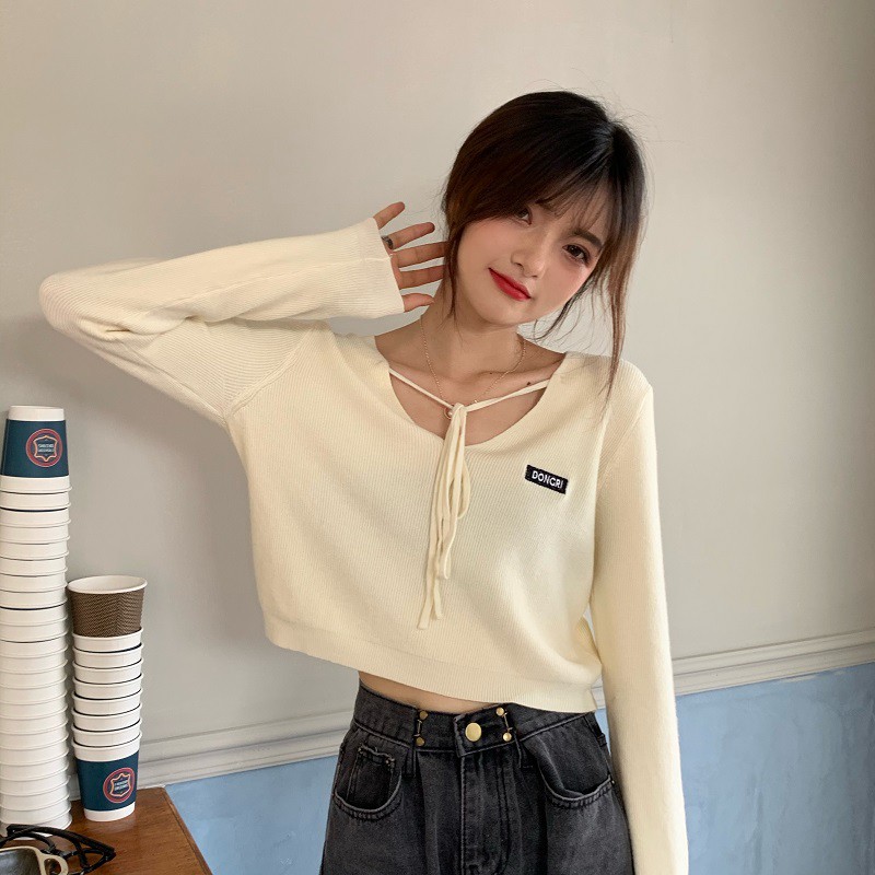 Áo Sweater Tay Dài Dáng Rộng Thời Trang Xinh Xắn Cho Nữ