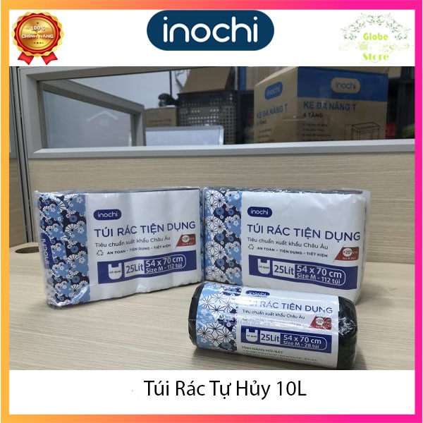 [ Lô 4 Cuộn Túi Rác 10L ] Túi Rác Đựng Thực Phẩm Tự Hủy Bảo Vệ Môi Trường INOCHI