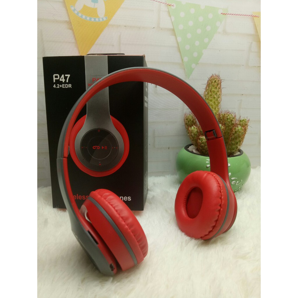 Tai Nghe Không Dây Kết Nối Headphone Bluetooth P47 Có Khe Cắm Thẻ Nhớ Chất Lượng Âm Thanh Cực Đỉnh