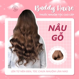Thuốc nhuộm tóc màu Nâu gỗ không cần dùng Thuốc tẩy tóc / Nâng tone của Buddyhairs,Buddy.hairs, Buddyhair