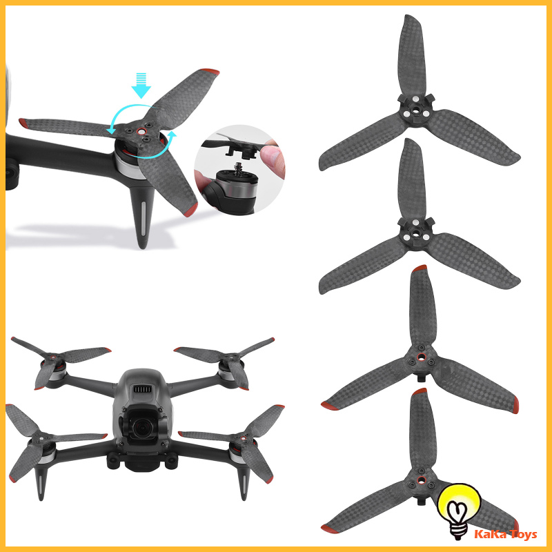 [KaKa Toys]Carbon Fiber Low-Noise Quick Release Propeller Props for DJI FPV Combo Drone Foldable Quadcopter