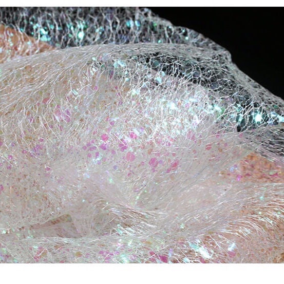 Vải Gạc Màu Laser Đính Kim Sa Lấp Lánh Nhiều Màu Sắc Thời Trang Sáng Tạo