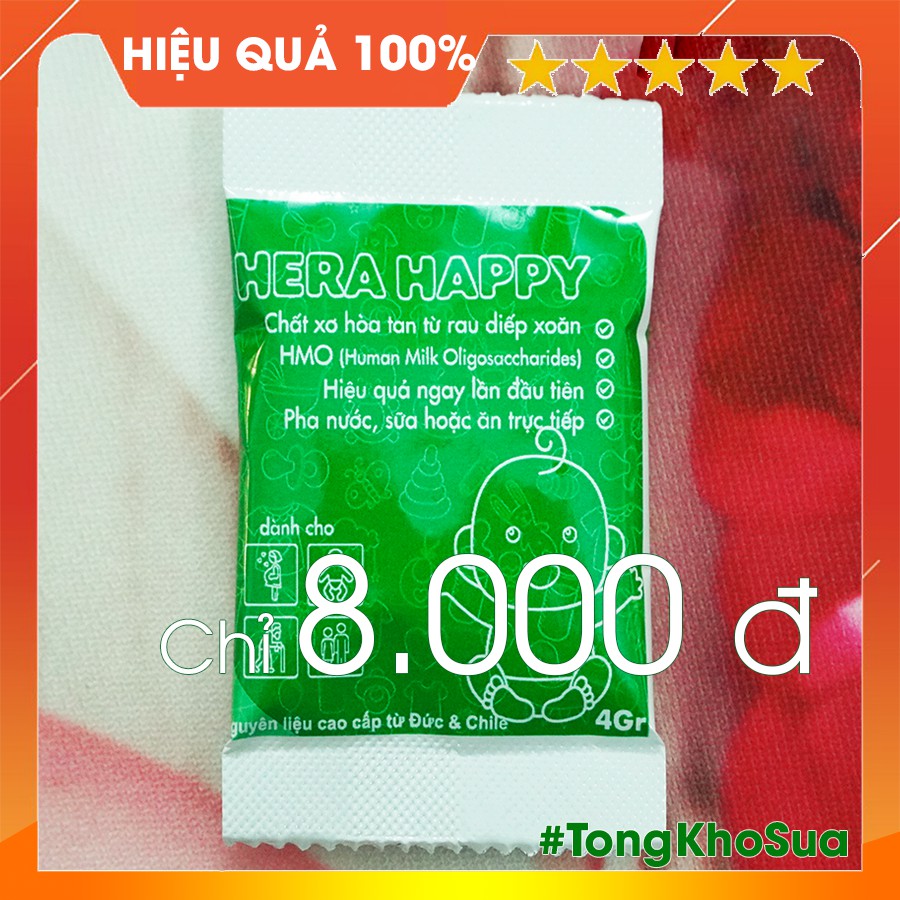 [1 GÓI DÙNG THỬ] Chất Xơ Chống Táo Bón HERA HAPPY Hiệu Quả Chỉ Sau 2 Lần Sử Dụng 💖 Gói Chất Xơ Chính Hãng 4 Gram 💖