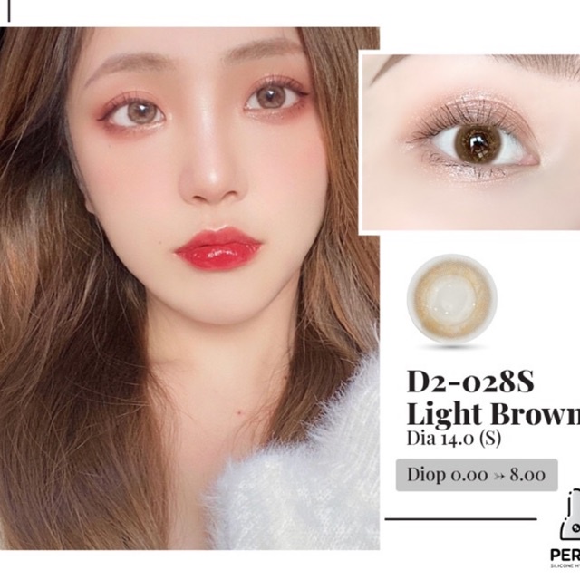 Lens D2-028S Light Brown - Dia 14.0 Kính Áp Tròng