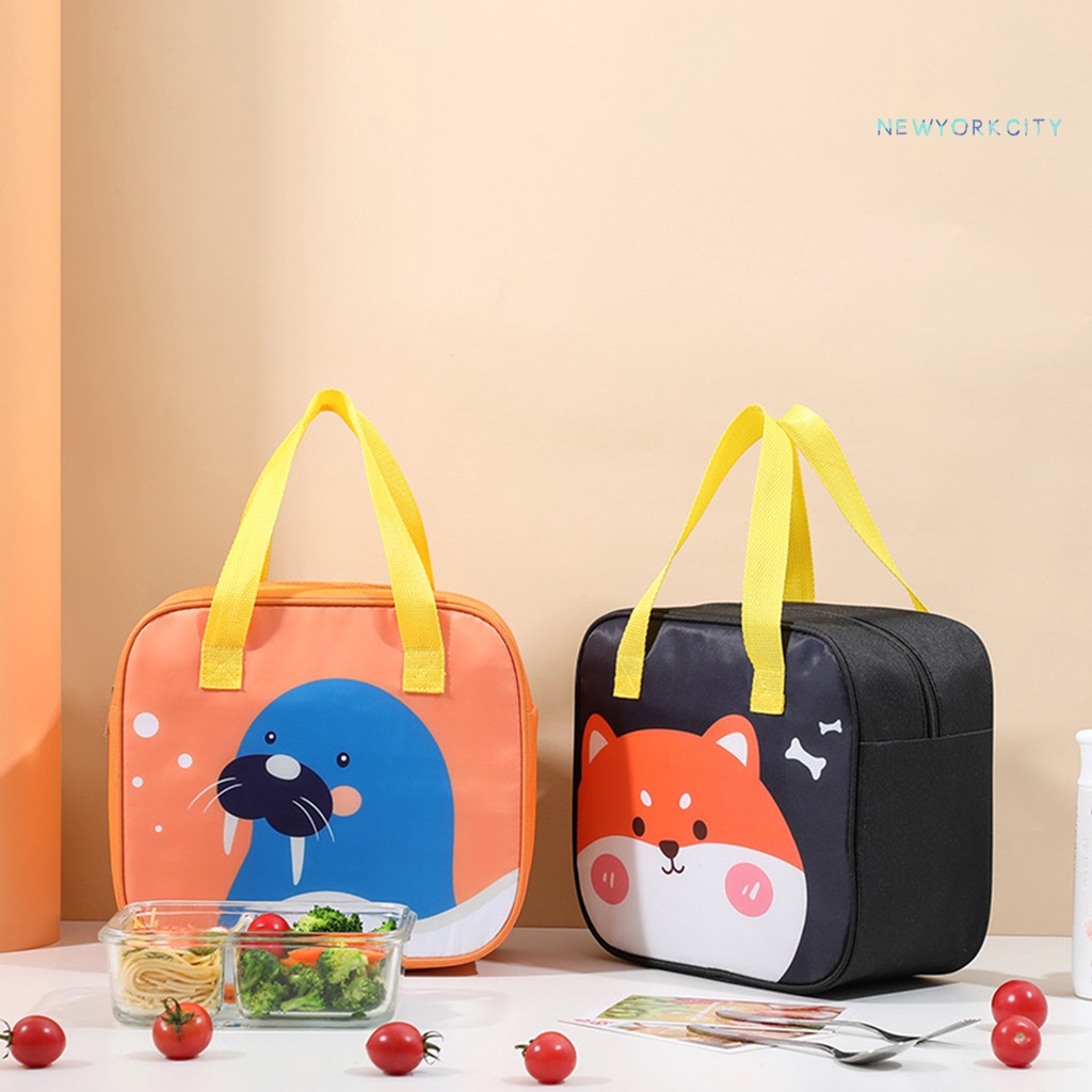 Túi Giữ Nhiệt Cỡ Lớn In Họa Tiết Động Vật Dễ Thương Tiện Dụng Cho Văn Phòng
