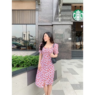 ĐẦM CAMELA - Dáng Midi hoa sáng