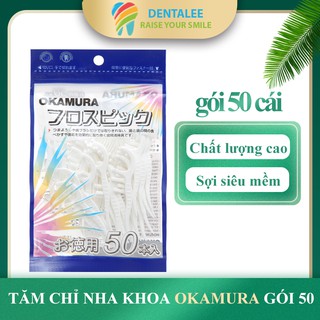 Tăm chỉ nha khoa OKAMURA JAPAN bịch 50 cây DENTALEE tăm nhựa nha khoa chỉ tơ xỉa răng cao cấp giá rẻ chất lượng Nhật Bản