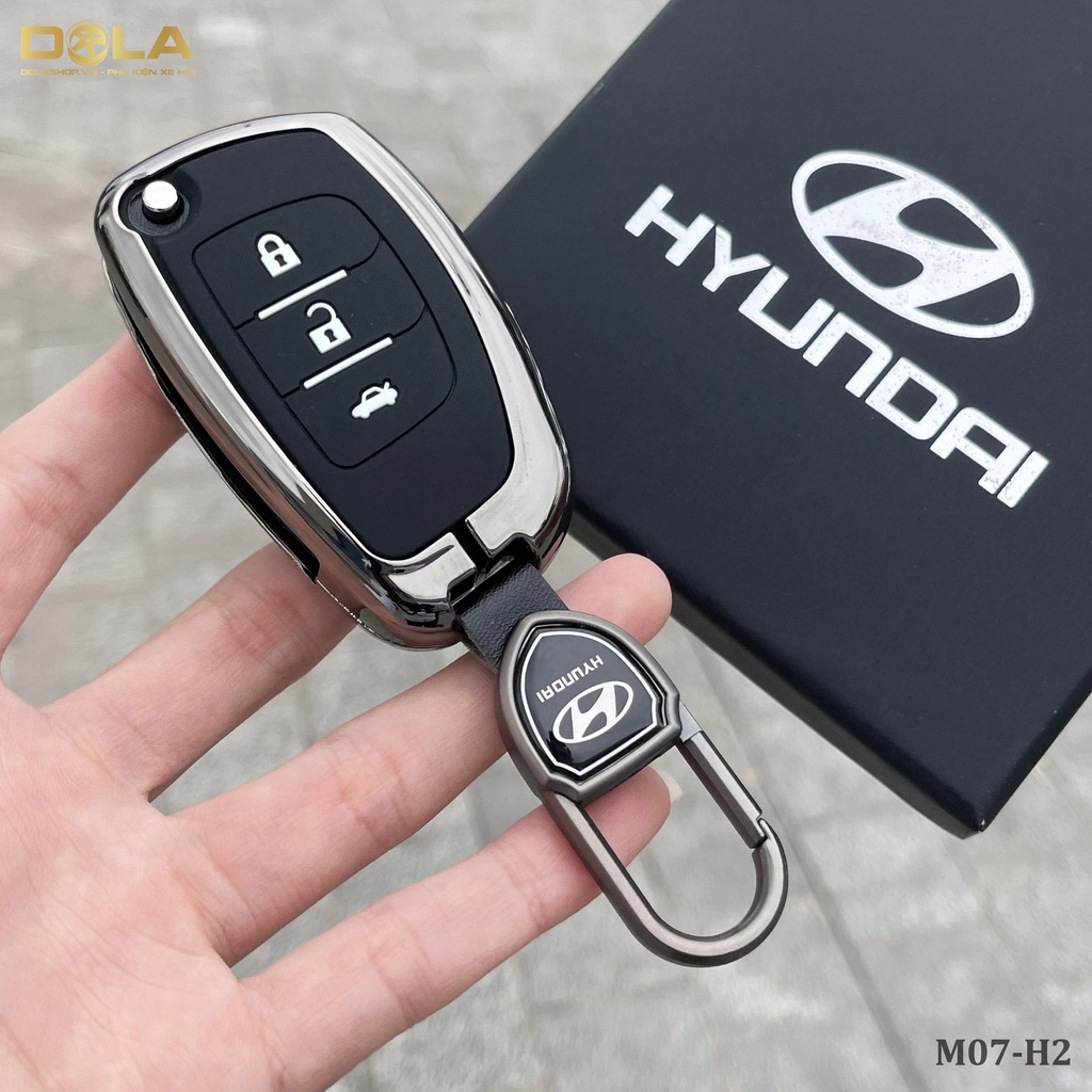 Vỏ ốp khoá xe hơi - Bọc chìa smartkey ô tô Hyundai i10 chìa cơ, accent chìa cơ