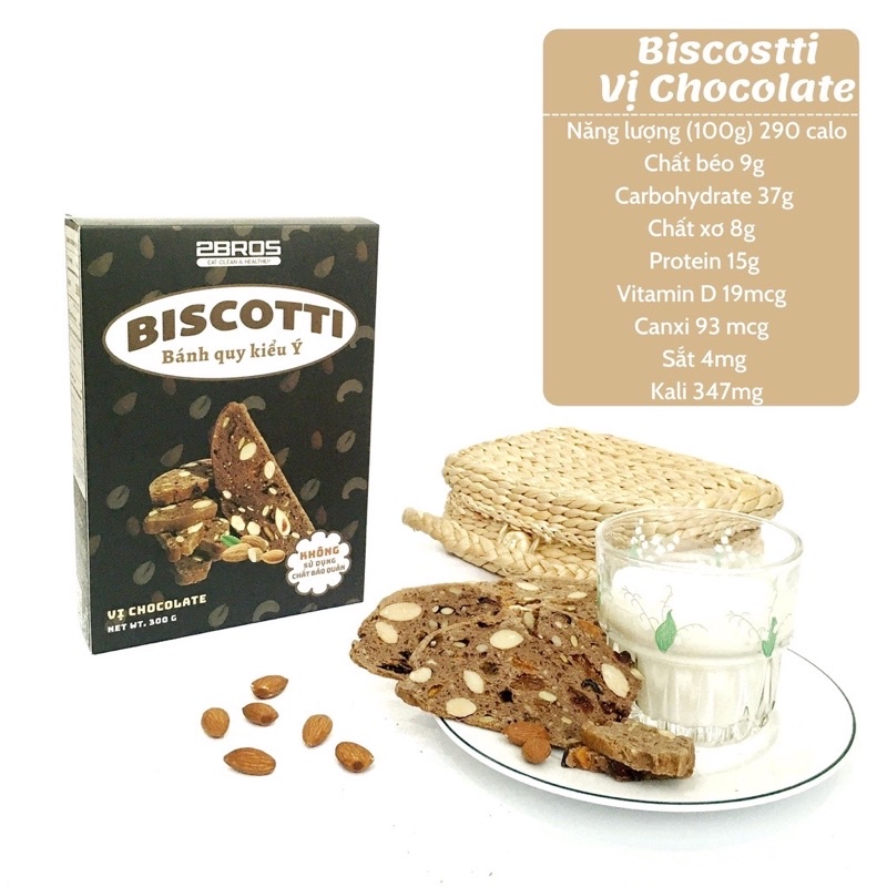 Bánh Biscotti cao cấp 3 vị - Bánh ăn kiêng không đường 2Bros - Dành cho người ăn kiêng, giảm cân, tiểu đường. | BigBuy360 - bigbuy360.vn