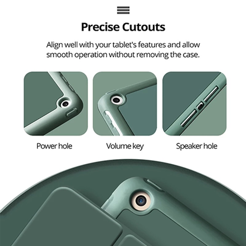 Bao da máy tính bảng Aresko nắp lật có ngăn bút thích hợp cho iPad Air 1 2 2017 2018 9.7 Mini 5 6 7th 8th 9th 10.2 Air 3