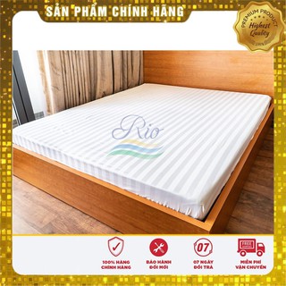 Ga giường trắng sọc 3cm RIOTEX T300