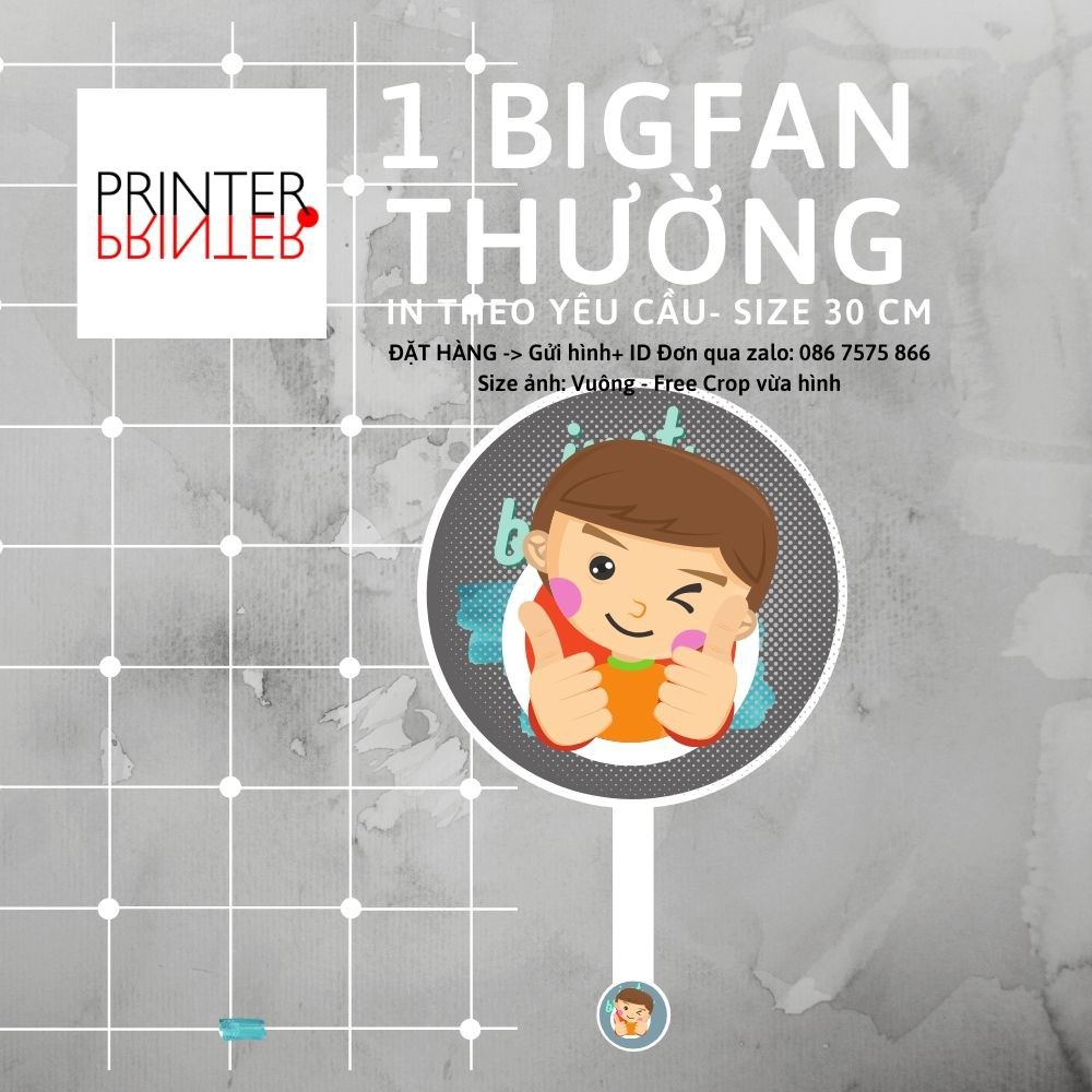 1 Quạt Khổng lồ Bifan 30cm - in theo yêu cầu 2 mặt