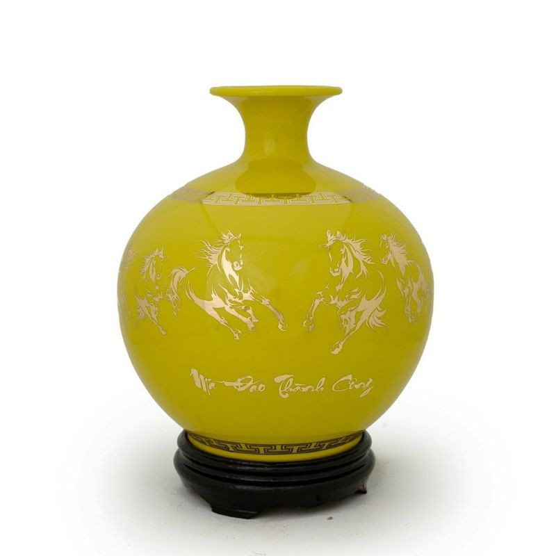 Lọ hoa hút lộc, bình hút tài lộc gốm sứ bát tràng, món quà tặng ý nghĩa