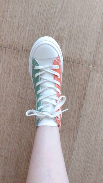 Giày ulzzang cao cổ dáng convert phối màu xanh cam | BigBuy360 - bigbuy360.vn