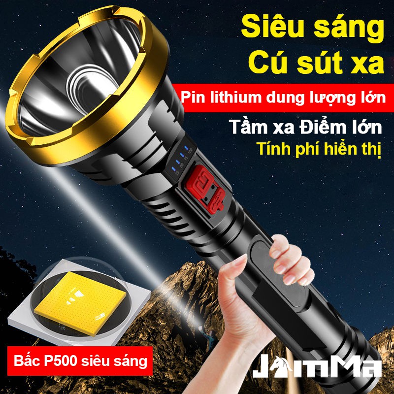 Đèn pin 3 chế độ chiếu sạc cổng USB