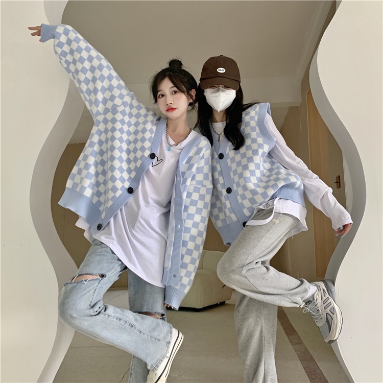 Áo Khoác Cardigan Dệt Kim Tay Dài Dáng Rộng Phong Cách Retro Hàn Quốc Đơn Giản Cho Nữ