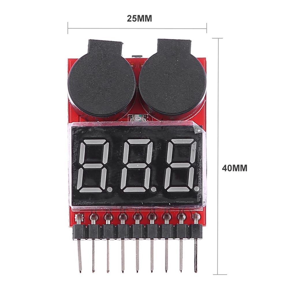 1-8S Li-ion Battery LED Indicator Low Voltage Measure Meter Alarm Buzzer