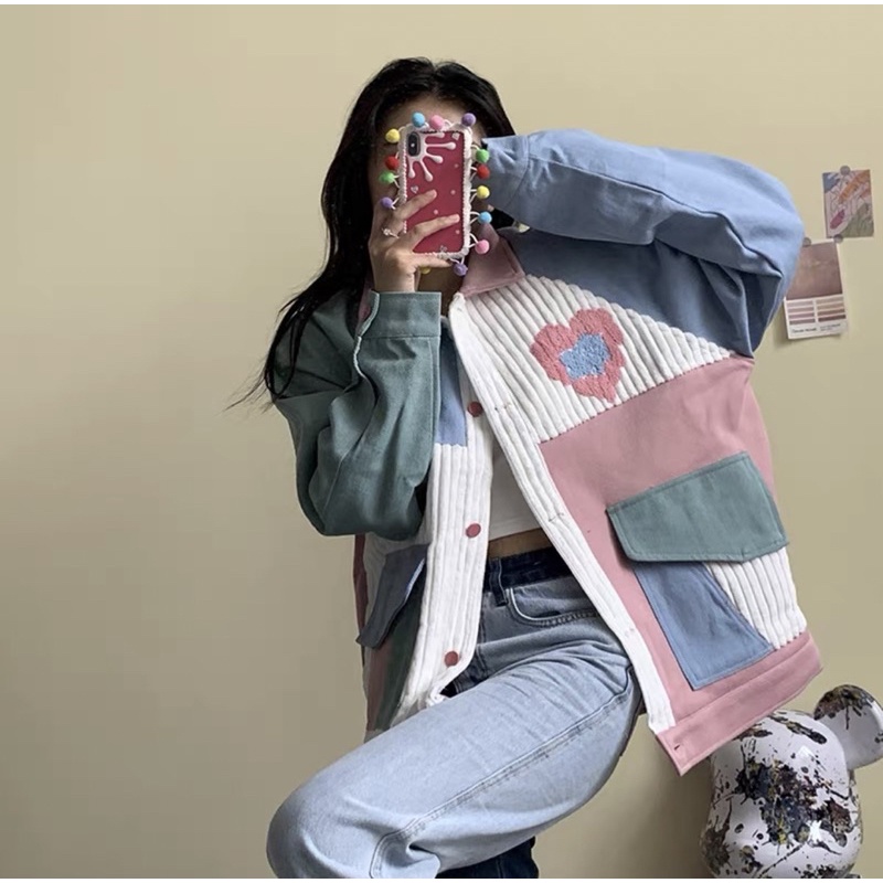 ÁO KHOÁC MIX MÀU ULZZANG CỰC HOT UNISEX