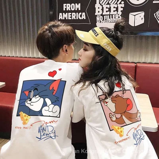 Áo Thun Nam Tay Ngắn In Hình Tom And Jerry Cá Tính