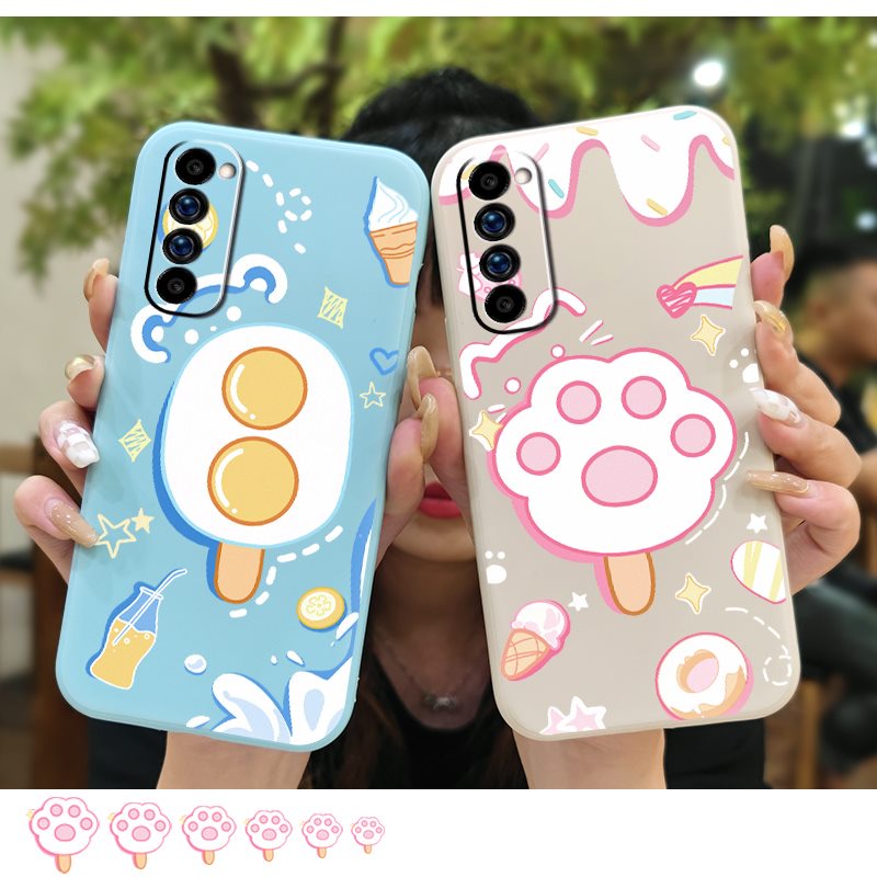 Ốp Điện Thoại Silicon Màu Trơn Chống Rơi Bảo Vệ Ống Kính Máy Ảnh Cho OPPO Reno4 Pro 4G silicone